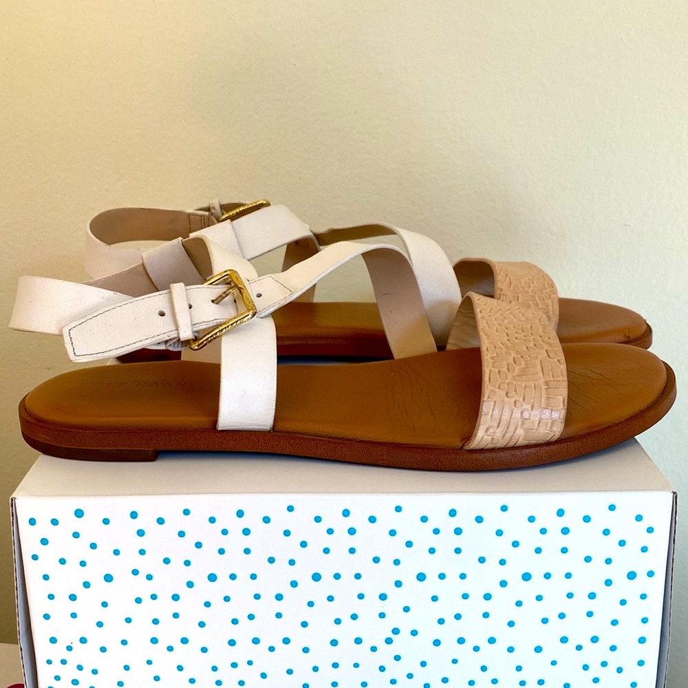 Cole Haan Findra Strappy White and Tan Women's Sandals Size 8 - Picture 4 of 13